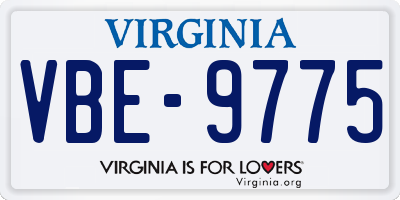 VA license plate VBE9775