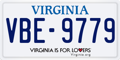 VA license plate VBE9779