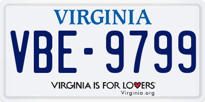 VA license plate VBE9799