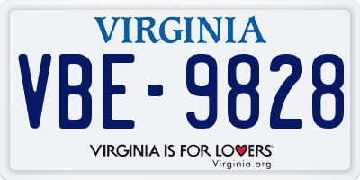 VA license plate VBE9828