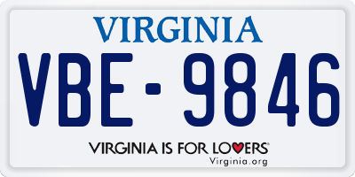 VA license plate VBE9846