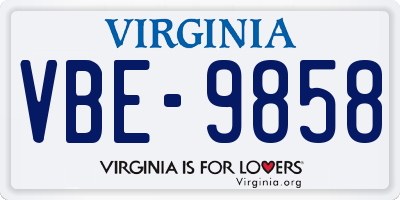 VA license plate VBE9858