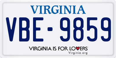 VA license plate VBE9859