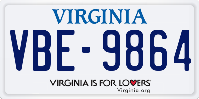 VA license plate VBE9864