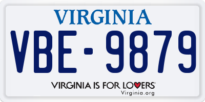 VA license plate VBE9879