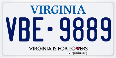 VA license plate VBE9889