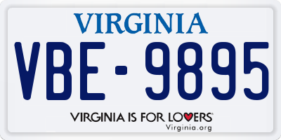 VA license plate VBE9895