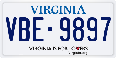 VA license plate VBE9897