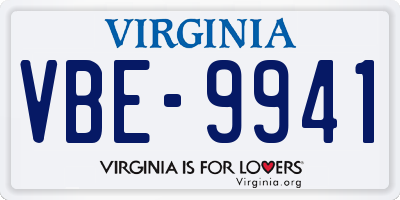 VA license plate VBE9941