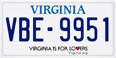 VA license plate VBE9951
