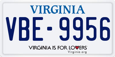 VA license plate VBE9956