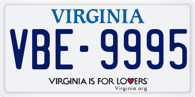 VA license plate VBE9995