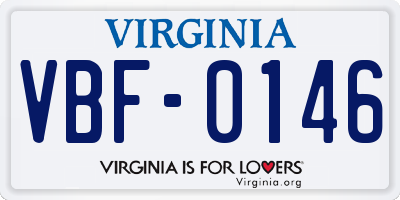 VA license plate VBF0146