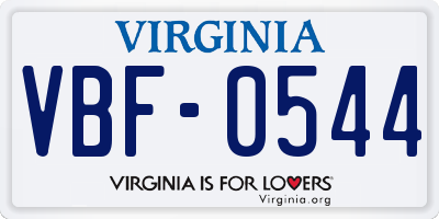 VA license plate VBF0544