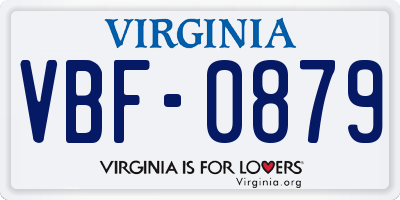 VA license plate VBF0879