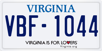 VA license plate VBF1044