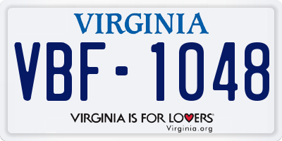 VA license plate VBF1048