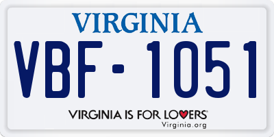 VA license plate VBF1051
