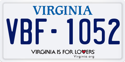 VA license plate VBF1052