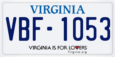 VA license plate VBF1053