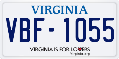 VA license plate VBF1055