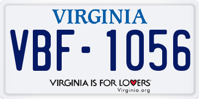 VA license plate VBF1056