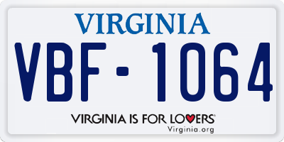 VA license plate VBF1064