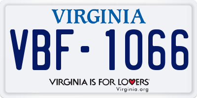 VA license plate VBF1066