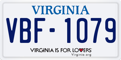 VA license plate VBF1079