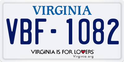 VA license plate VBF1082