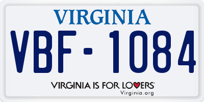 VA license plate VBF1084
