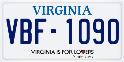 VA license plate VBF1090