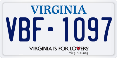 VA license plate VBF1097