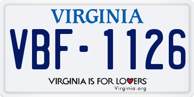 VA license plate VBF1126