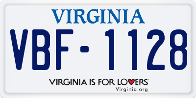 VA license plate VBF1128