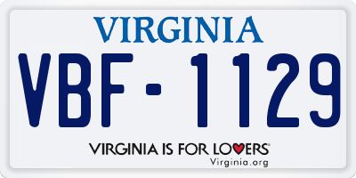 VA license plate VBF1129