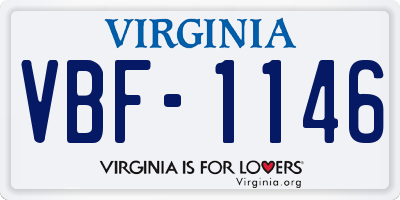 VA license plate VBF1146
