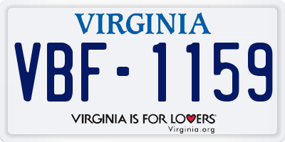 VA license plate VBF1159