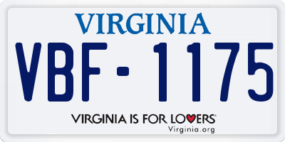 VA license plate VBF1175