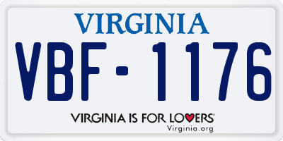 VA license plate VBF1176