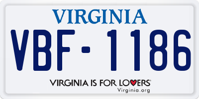 VA license plate VBF1186