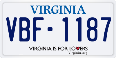 VA license plate VBF1187