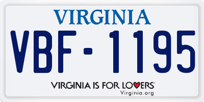 VA license plate VBF1195