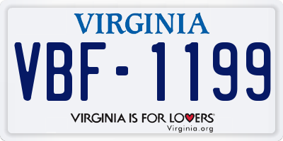 VA license plate VBF1199