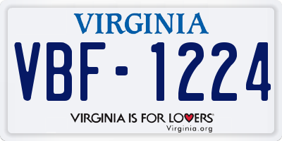 VA license plate VBF1224