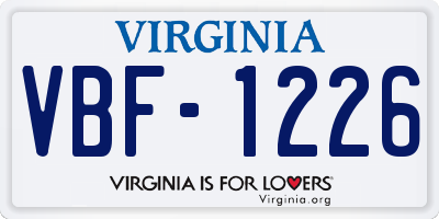 VA license plate VBF1226