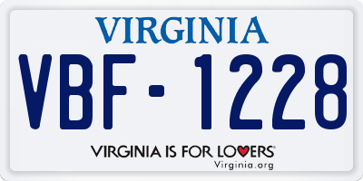 VA license plate VBF1228