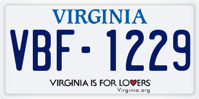 VA license plate VBF1229