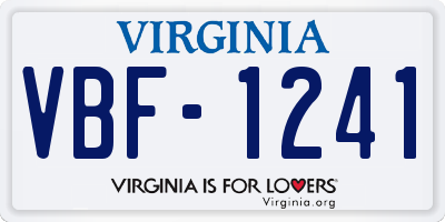 VA license plate VBF1241