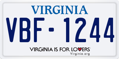VA license plate VBF1244